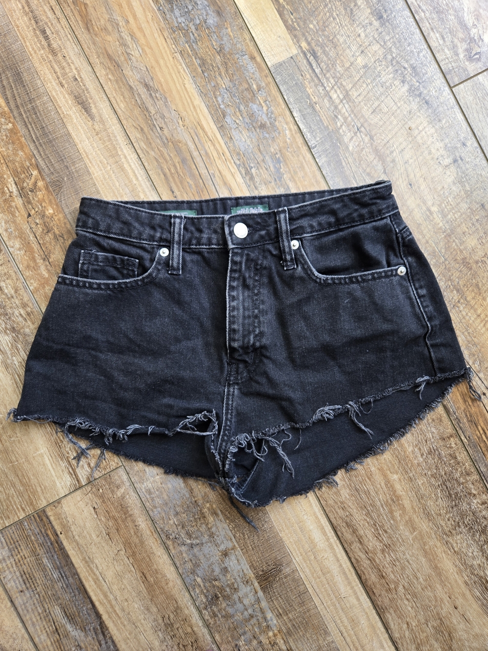 Wild Fable Highest Rise Mom Shorts - Distressed Black Denim - Size 2 / 26R